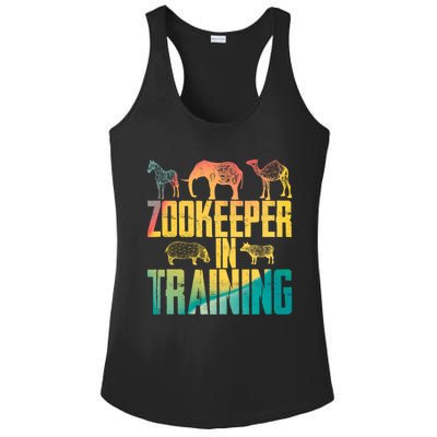 Funny Zookeepping Zookeeper Job Keeping Gift Zoo Keeper In Training Ladies PosiCharge Competitor Racerback Tank