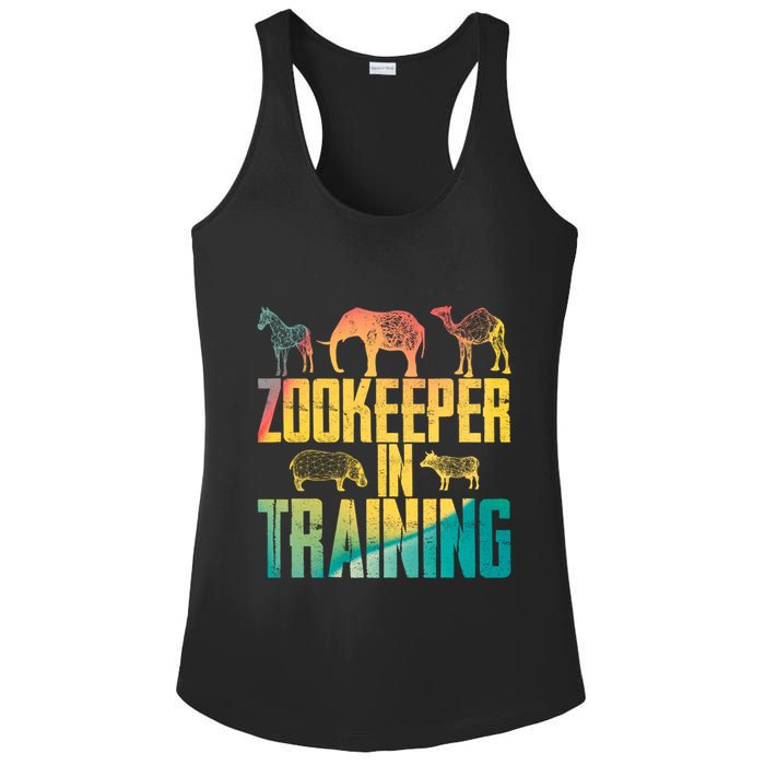 Funny Zookeepping Zookeeper Job Keeping Gift Zoo Keeper In Training Ladies PosiCharge Competitor Racerback Tank