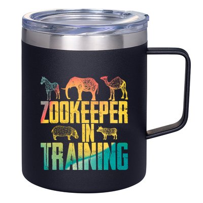 Funny Zookeepping Zookeeper Job Keeping Gift Zoo Keeper In Training 12oz Stainless Steel Coffee Mug