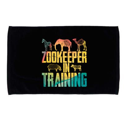 Funny Zookeepping Zookeeper Job Keeping Gift Zoo Keeper In Training Microfiber Hand Towel