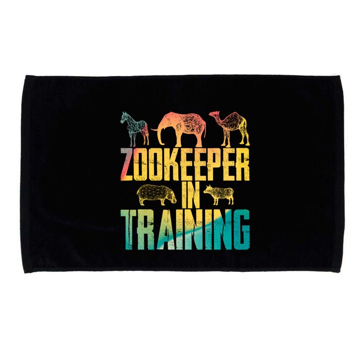 Funny Zookeepping Zookeeper Job Keeping Gift Zoo Keeper In Training Microfiber Hand Towel