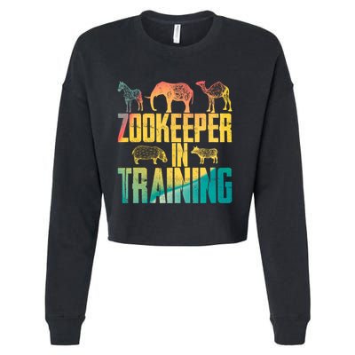 Funny Zookeepping Zookeeper Job Keeping Gift Zoo Keeper In Training Cropped Pullover Crew