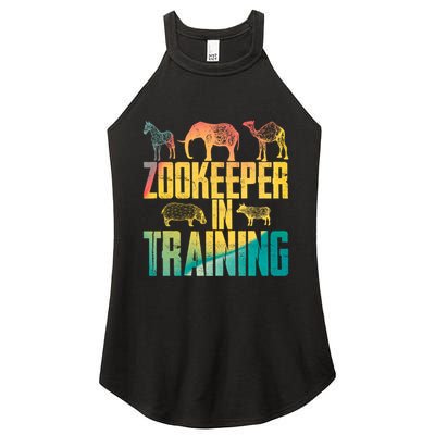 Funny Zookeepping Zookeeper Job Keeping Gift Zoo Keeper In Training Women's Perfect Tri Rocker Tank