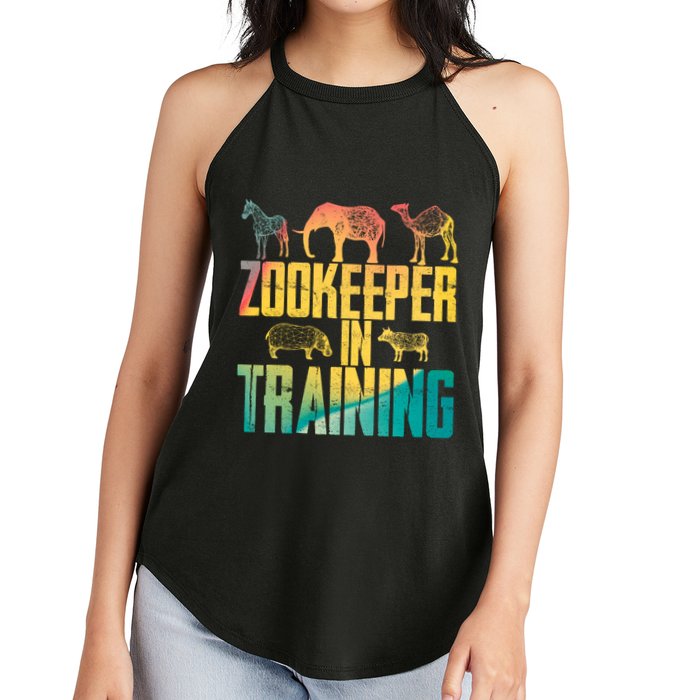 Funny Zookeepping Zookeeper Job Keeping Gift Zoo Keeper In Training Women's Perfect Tri Rocker Tank