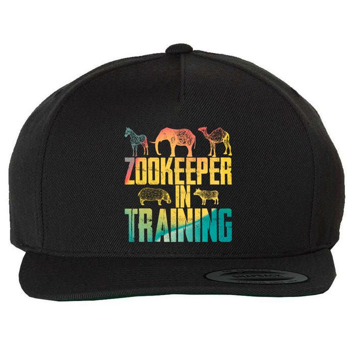Funny Zookeepping Zookeeper Job Keeping Gift Zoo Keeper In Training Wool Snapback Cap