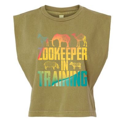 Funny Zookeepping Zookeeper Job Keeping Gift Zoo Keeper In Training Garment-Dyed Women's Muscle Tee