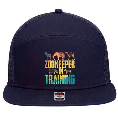 Funny Zookeepping Zookeeper Job Keeping Gift Zoo Keeper In Training 7 Panel Mesh Trucker Snapback Hat