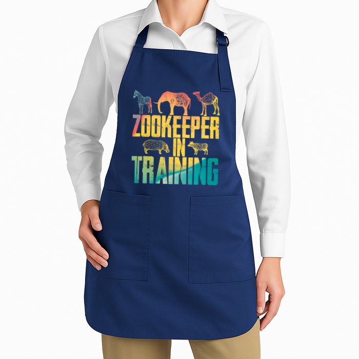 Funny Zookeepping Zookeeper Job Keeping Gift Zoo Keeper In Training Full-Length Apron With Pockets