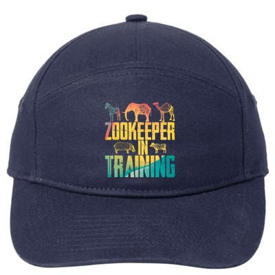 Funny Zookeepping Zookeeper Job Keeping Gift Zoo Keeper In Training 7-Panel Snapback Hat