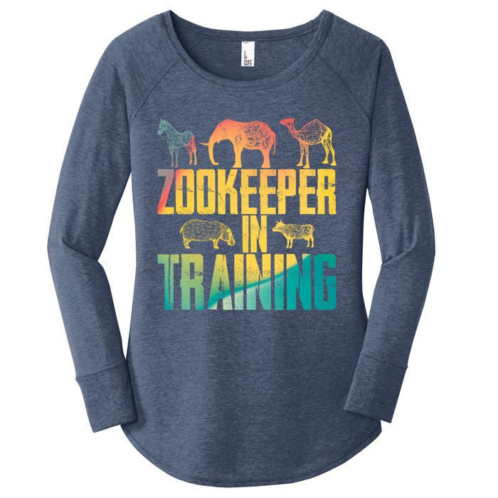 Funny Zookeepping Zookeeper Job Keeping Gift Zoo Keeper In Training Women's Perfect Tri Tunic Long Sleeve Shirt