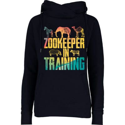 Funny Zookeepping Zookeeper Job Keeping Gift Zoo Keeper In Training Womens Funnel Neck Pullover Hood