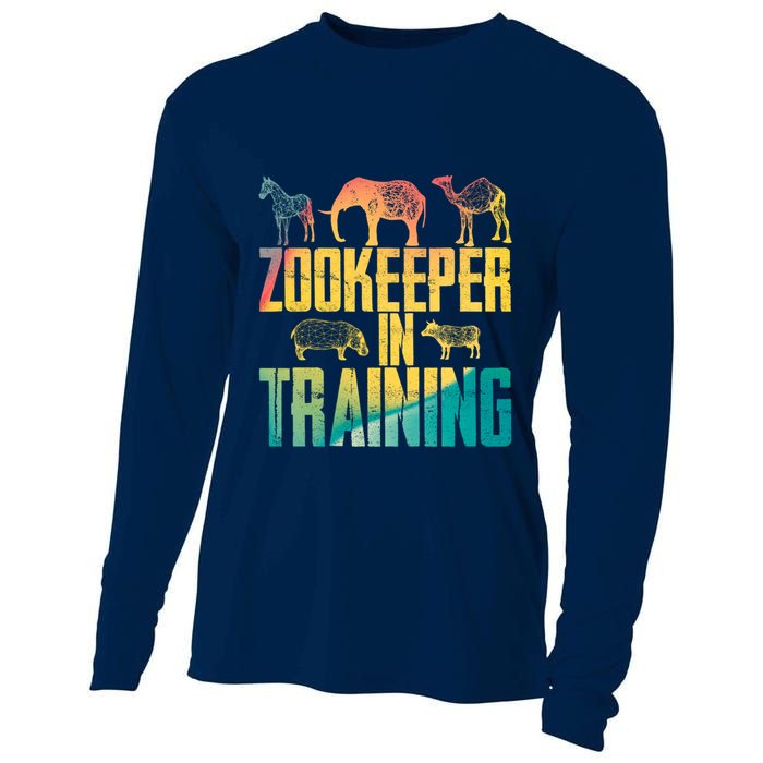 Funny Zookeepping Zookeeper Job Keeping Gift Zoo Keeper In Training Cooling Performance Long Sleeve Crew