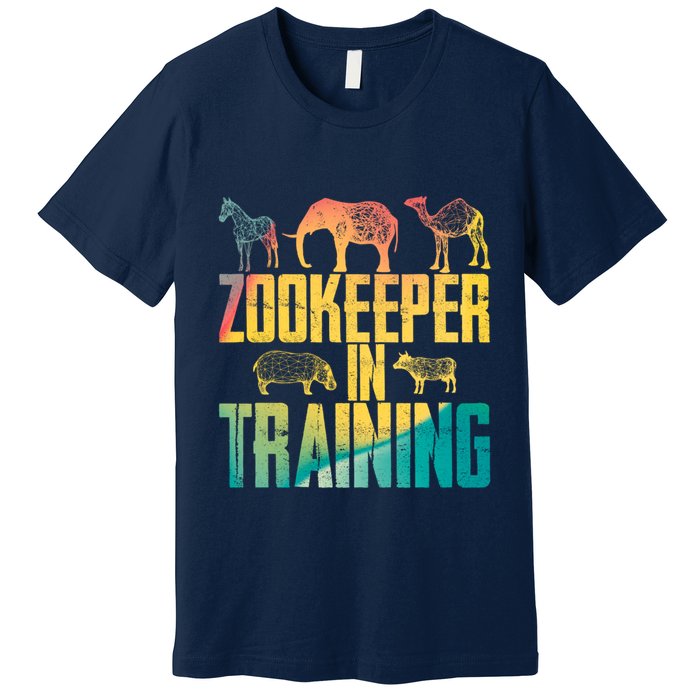 Funny Zookeepping Zookeeper Job Keeping Gift Zoo Keeper In Training Premium T-Shirt