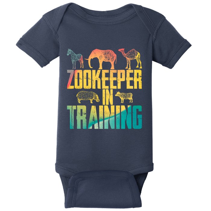Funny Zookeepping Zookeeper Job Keeping Gift Zoo Keeper In Training Baby Bodysuit