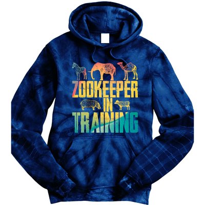 Funny Zookeepping Zookeeper Job Keeping Gift Zoo Keeper In Training Tie Dye Hoodie