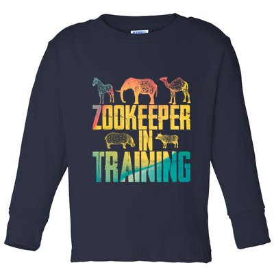 Funny Zookeepping Zookeeper Job Keeping Gift Zoo Keeper In Training Toddler Long Sleeve Shirt