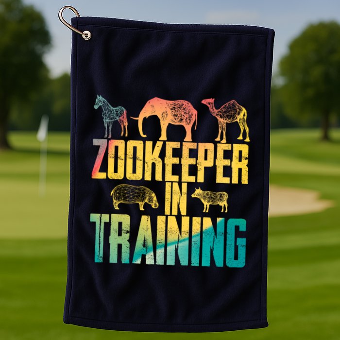 Funny Zookeepping Zookeeper Job Keeping Gift Zoo Keeper In Training Golf Towel