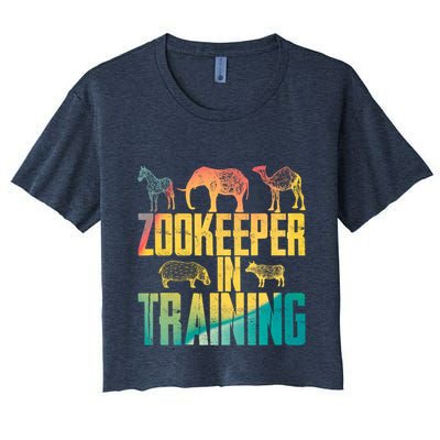 Funny Zookeepping Zookeeper Job Keeping Gift Zoo Keeper In Training Crop Top