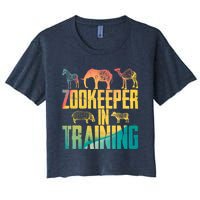 Funny Zookeepping Zookeeper Job Keeping Gift Zoo Keeper In Training Women's Crop Top Tee