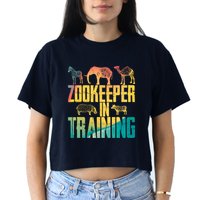 Funny Zookeepping Zookeeper Job Keeping Gift Zoo Keeper In Training Crop Top
