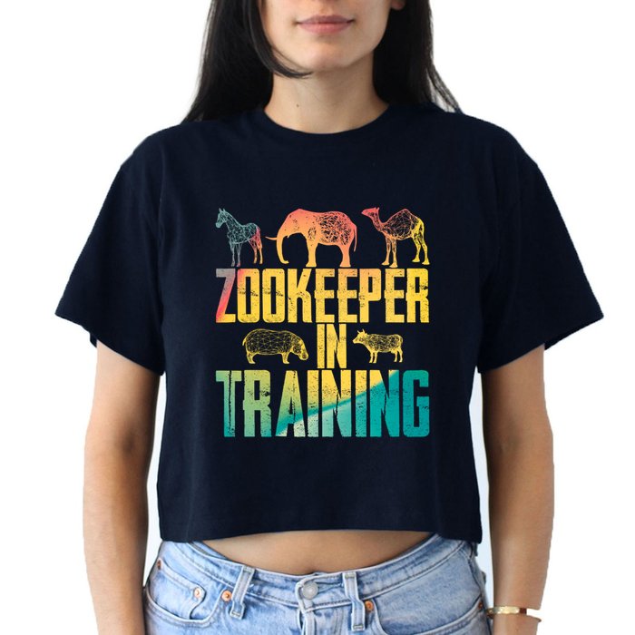 Funny Zookeepping Zookeeper Job Keeping Gift Zoo Keeper In Training Crop Top