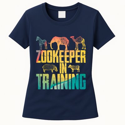 Funny Zookeepping Zookeeper Job Keeping Gift Zoo Keeper In Training Womens T-Shirt