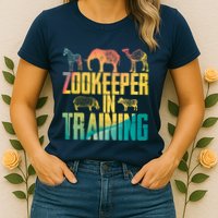Funny Zookeepping Zookeeper Job Keeping Gift Zoo Keeper In Training Womens T-Shirt
