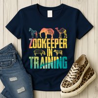 Funny Zookeepping Zookeeper Job Keeping Gift Zoo Keeper In Training Womens T-Shirt