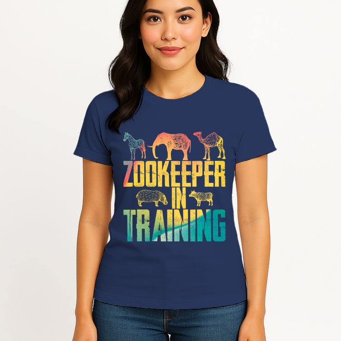 Funny Zookeepping Zookeeper Job Keeping Gift Zoo Keeper In Training Womens T-Shirt