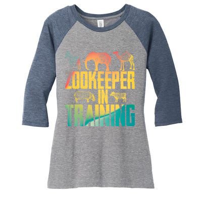 Funny Zookeepping Zookeeper Job Keeping Gift Zoo Keeper In Training Women's Tri-Blend 3/4-Sleeve Raglan Shirt