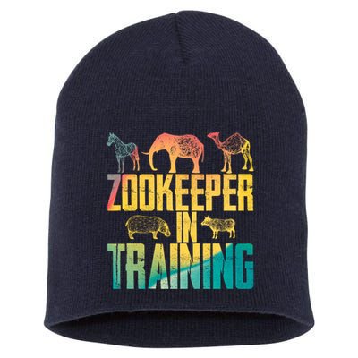 Funny Zookeepping Zookeeper Job Keeping Gift Zoo Keeper In Training Short Acrylic Beanie
