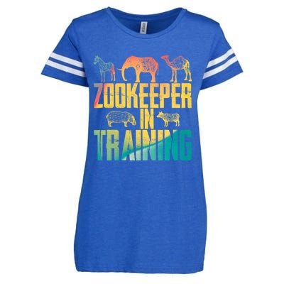 Funny Zookeepping Zookeeper Job Keeping Gift Zoo Keeper In Training Enza Ladies Jersey Football T-Shirt