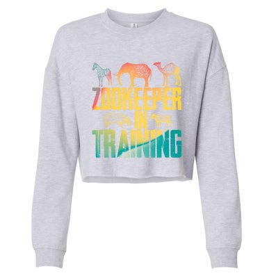 Funny Zookeepping Zookeeper Job Keeping Gift Zoo Keeper In Training Cropped Pullover Crew