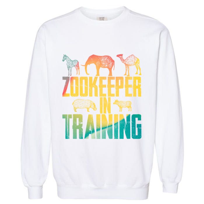 Funny Zookeepping Zookeeper Job Keeping Gift Zoo Keeper In Training Garment-Dyed Sweatshirt
