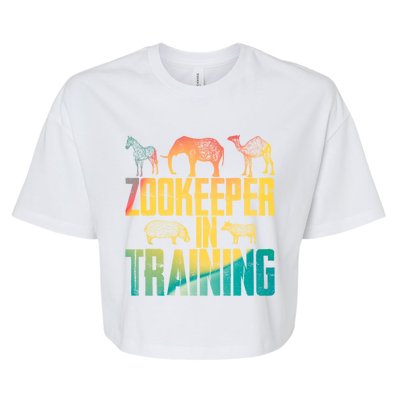 Funny Zookeepping Zookeeper Job Keeping Gift Zoo Keeper In Training Bella+Canvas Jersey Crop Tee