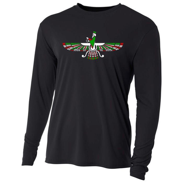 Faravahar Zarathustra Zoroastrian Farohar Iran Flag Cooling Performance Long Sleeve Crew