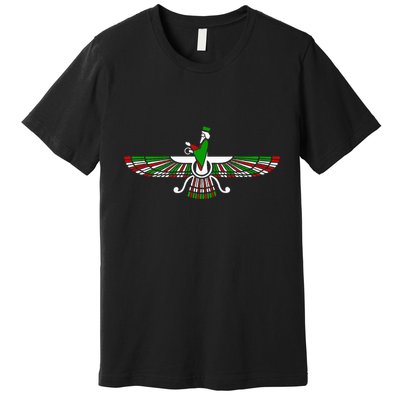 Faravahar Zarathustra Zoroastrian Farohar Iran Flag Premium T-Shirt