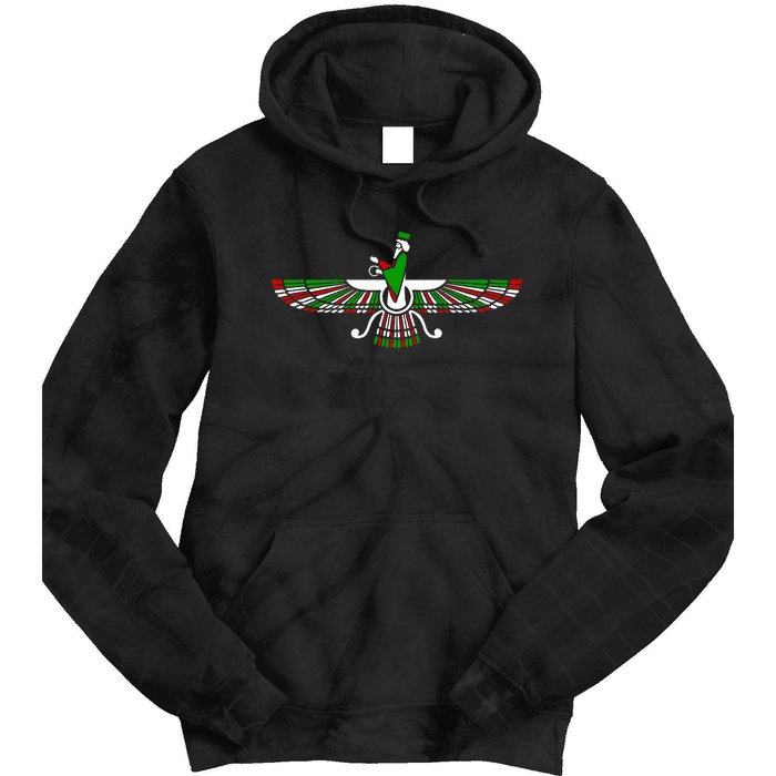 Faravahar Zarathustra Zoroastrian Farohar Iran Flag Tie Dye Hoodie