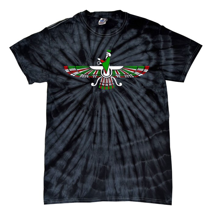 Faravahar Zarathustra Zoroastrian Farohar Iran Flag Tie-Dye T-Shirt