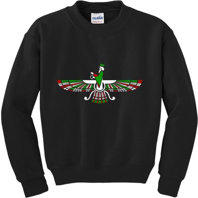 Faravahar Zarathustra Zoroastrian Farohar Iran Flag Kids Sweatshirt