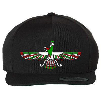 Faravahar Zarathustra Zoroastrian Farohar Iran Flag Wool Snapback Cap