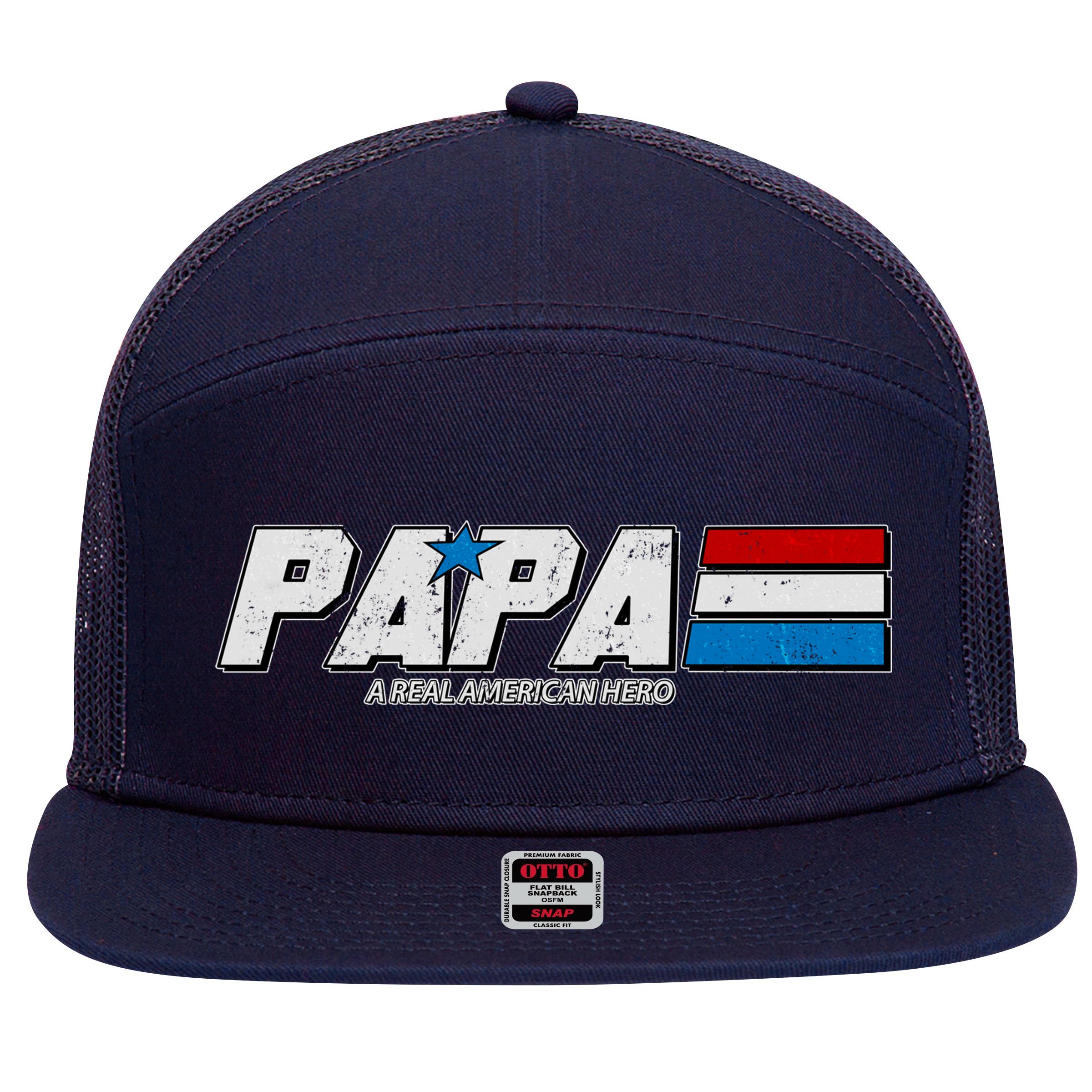 G.I. Papa Real American Hero 7 Panel Mesh Trucker Snapback Hat