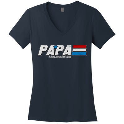 G.I. Papa Real American Hero Women's V-Neck T-Shirt