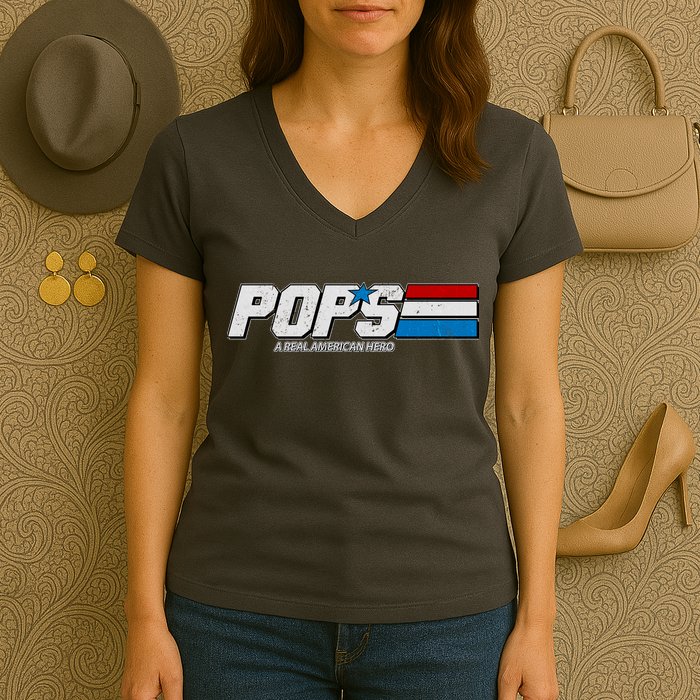 G.I. Pops Real American Hero Women's V-Neck T-Shirt