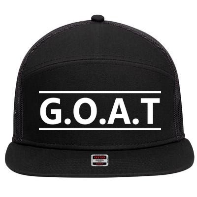 G.O.A.T Goat Great Of All Time 7 Panel Mesh Trucker Snapback Hat
