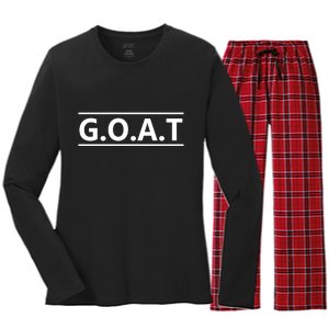 G.O.A.T Goat Great Of All Time Women's Long Sleeve Flannel Pajama Set 