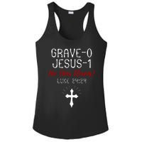 Grave 0 Jesus 1 He Has A Risen Jesus Religious Easter Luke Ladies PosiCharge Competitor Racerback Tank