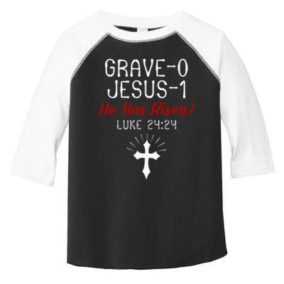 Grave 0 Jesus 1 He Has A Risen Jesus Religious Easter Luke Toddler Fine Jersey T-Shirt