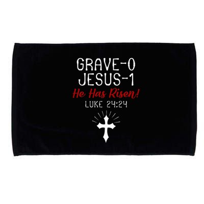 Grave 0 Jesus 1 He Has A Risen Jesus Religious Easter Luke Microfiber Hand Towel