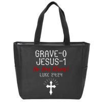 Grave 0 Jesus 1 He Has A Risen Jesus Religious Easter Luke Zip Tote Bag
